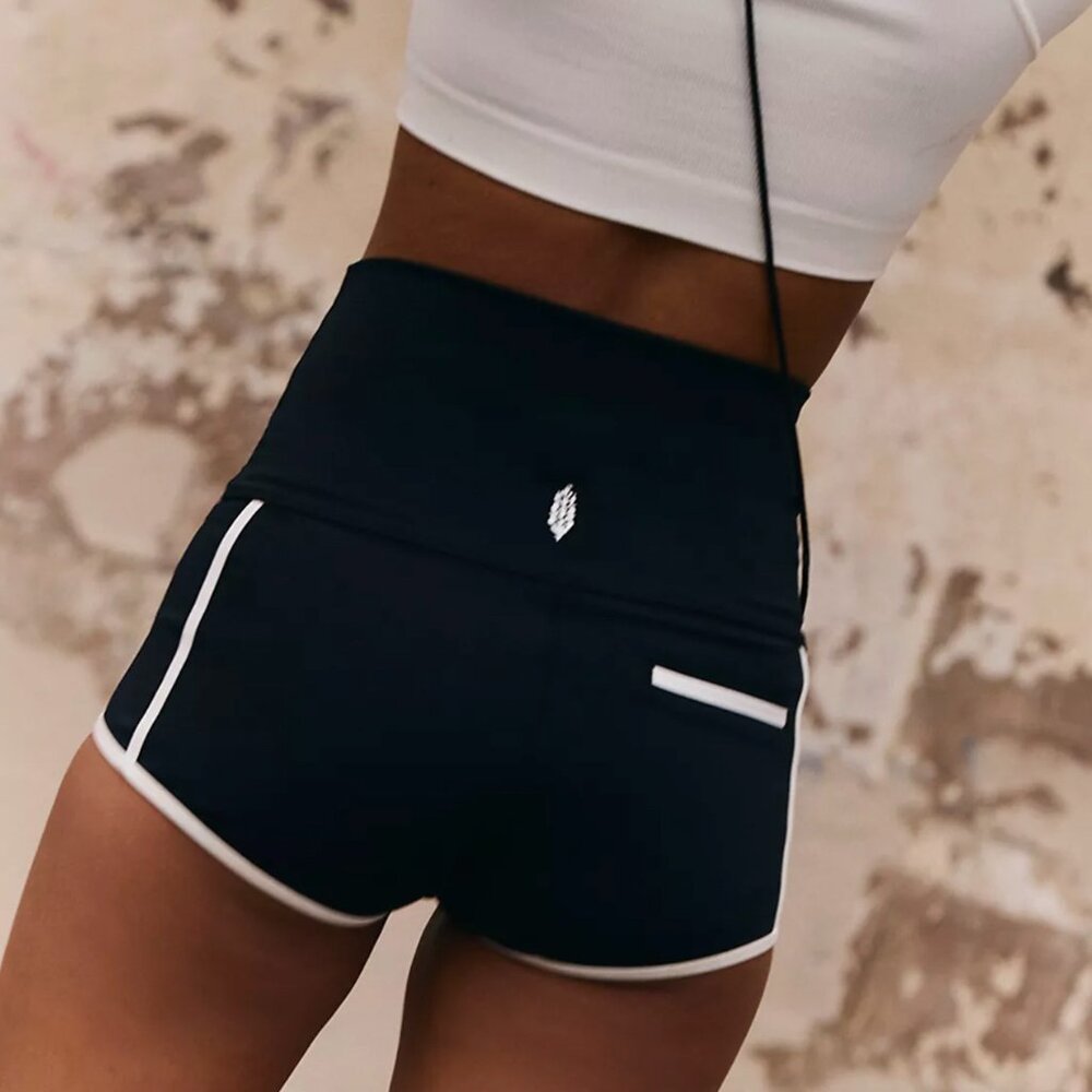 NWT Free People FP Movement Island Time Shorts XS Black White $48 - Picture 11 of 13
